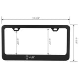 1 set Stainless Steel Universal Holes Black Car License Plate Frame Number plate Holder - Car Diagnostic Tool