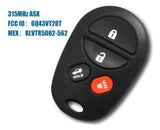 4 buttons Remote Smart key 315Mhz For Toyota trunk Avalon Solara 2004-2008 GQ43VT20T - Car Diagnostic Tool