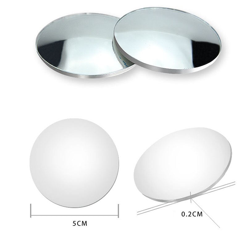 2ps Car without borders Small round mirror Car reversing blind spot vision assisted rearview mirror 360 degree adjustment - Car Diagnostic Tool