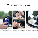 2ps Car without borders Small round mirror Car reversing blind spot vision assisted rearview mirror 360 degree adjustment - Car Diagnostic Tool