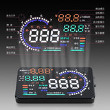 Universal 5.5" Screen A8 Car HUD Head Up Display KM/h & MPH Overspeed Warning Windshield Project Alarm System OBD2 Interface