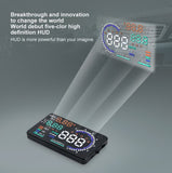 Universal 5.5" Screen A8 Car HUD Head Up Display KM/h & MPH Overspeed Warning Windshield Project Alarm System OBD2 Interface