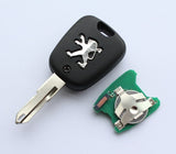 for Peugeot 206 , 207 car 2 button remote key 433mhz with ID46 transponder chip