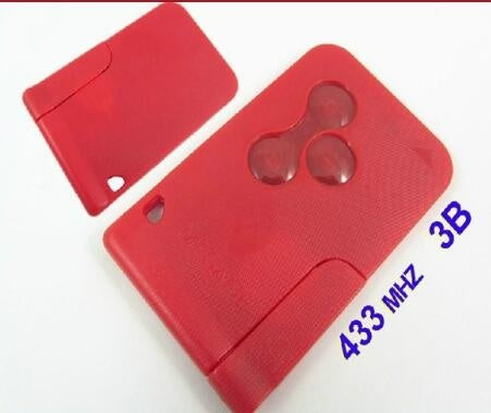 High Quality Remote Key For Renault Megane Smart Card 3 Button with Insert Small key blade 433Mhz ID46 Chip Red Color