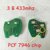 Remote Key PCB For Renault PCF7946 chip 433mhz