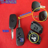 car key (2 pcs/Set) Flip Modified 2 button key shell for Renault. NE72 +VAC102 key blade . commoditized key - Car Diagnostic Tool