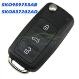 5KO837202AD original 5KO959753AB 433Mhz 48 chip HU66 key blade 3button auto folding key for Vw New VW Tiguan Golf Sagitar - Car Diagnostic Tool