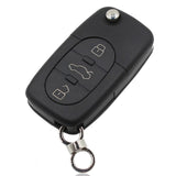 New 3 Buttons Folding Flip Remote Key Shell & Blade HAA With Logo For Audi A2 A3 A4 A6 A8 TT CR2032 Fob Blank Case