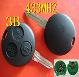 Keyless Entry Fob 3 Button For MERCEDES BENZ Smart remote key 3 button 433MHZ Fortwo key Forfour City 2pcs/lot