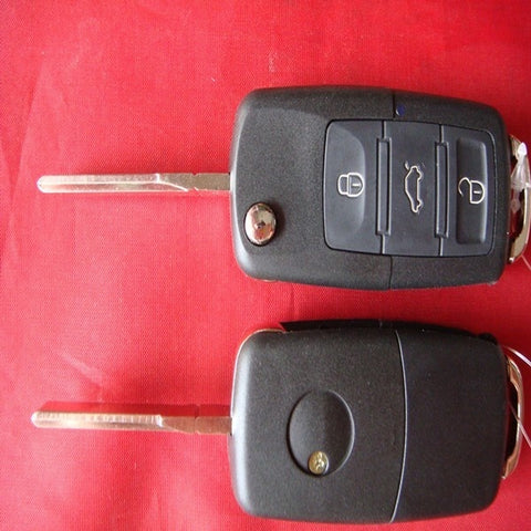 Flip Folding Key Shell for VW VOLKSWAGEN SEAT SKODA Remote Key Case Fob NEW 3 Button