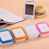US EU Mini LED 0.5W Night Light Control Auto Sensor Baby Bedroom Lamp Square