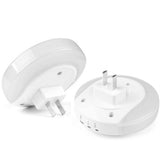 Smart Design LED Night Light with Light Sensor and Dual USB Wall Plate Charger Perfect for Bathrooms Bedrooms EU/US Plug