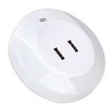 Smart Design LED Night Light with Light Sensor and Dual USB Wall Plate Charger Perfect for Bathrooms Bedrooms EU/US Plug