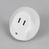Smart Design LED Night Light with Light Sensor and Dual USB Wall Plate Charger Perfect for Bathrooms Bedrooms EU/US Plug