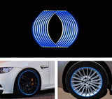 New! 16 Pcs Strips Wheel Stickers And Decals 17" 18" Reflective Rim Tape Bike Motorcycle Car Tape 5 Colors Car Styling