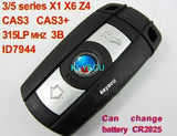 Remote Key 3 Button for BMW 3/5 Series X1 X6 Z4 868MHZ With ID7944 Chip