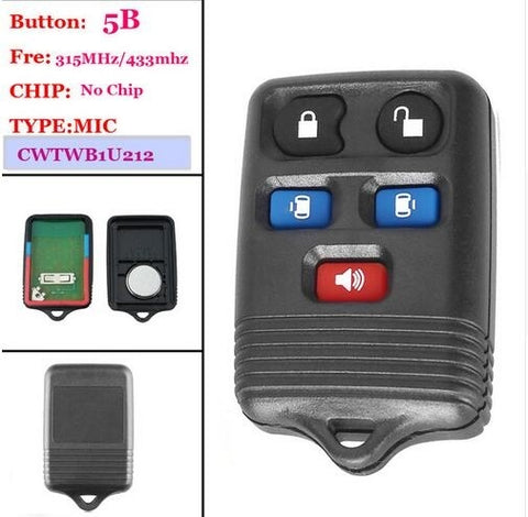 Good quality(1 piece )Keyless Entry Key Fob Remote key 5 Buttons 315MHZ for Ford Expedition Mercury Lincoln Navigator Freesta