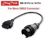 MB 38 Pin to 16 Pin OBD2 OBD Diagnostic Adapter For Benz 38 pin OBD 38pin Connector For Mercedes OBDII Car Tools