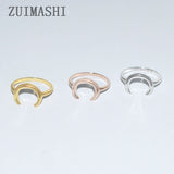 Crescent Moon Ring Stacking Half Moon Boho Ring Minimalist Double Horn Ring Gift For Women Best Friend Bague Femme Size 8
