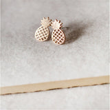 Fashion Lovely Cute Pineapple Stud Earrings Rose Gold/Gold/Silver plated Stud Earrings for women