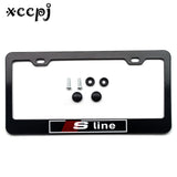 1 set Stainless Steel Universal Holes Black Car License Plate Frame Number plate Holder - Car Diagnostic Tool