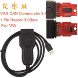 For V.W. and audi VAG CAN Commander 5.5+Pin Reader 3.9 Beta upgrade VCDS security code reading and odometer correction via OBDII