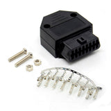 Universal OBDII OBD2 16Pin Female Connector With Enclosure