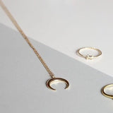 jewelry Crescent horns moon Simple pendant necklace party gift for women girl Collier