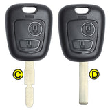 KEYECU 433MHz ID46 Chip Replacement Remote Car Key Fob 2 Button 4 Blade for Peugeot Partner Expert Boxer SX9 206 406 307