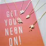 Korea fashion Tiny Dainty Cactus Necklace For Women girls Collier travel jewelry Gold Silver