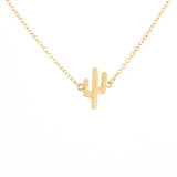 Korea fashion Tiny Dainty Cactus Necklace For Women girls Collier travel jewelry Gold Silver