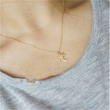 Korea fashion Tiny Dainty Cactus Necklace For Women girls Collier travel jewelry Gold Silver