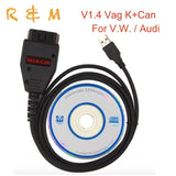 better than VCDS VAG K+CAN For V.W Audi super VAG K CAN Commander 1.4 obd 2 Diagnostic Cable diag via CAN Special function Kline - Car Diagnostic Tool